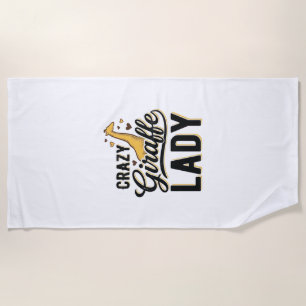 Serviette De Plage Chemise à motif de gravure vintage Crazy Giraffe L