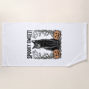 Serviette De Plage Chemise avec gravure Halloween vintage de chat noi