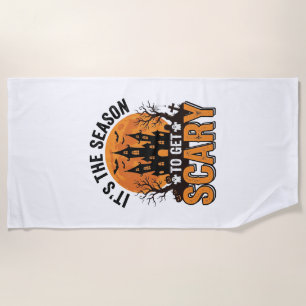 Serviette De Plage Chemise Château Hanté Saison Effrayante Halloween