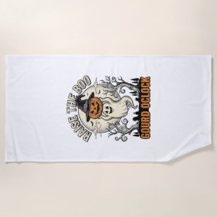 Serviette De Plage Chemise Citrouille Fantôme Gravure Halloween Vinta