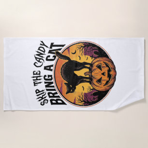 Serviette De Plage Chemise de chat Halloween pour cadeau d'amant de c