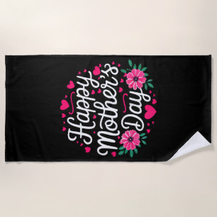 Serviette De Plage Chemise de la fête des mères pour femmes maman gra