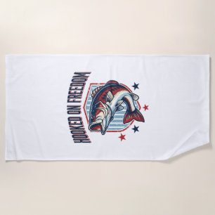 Serviette De Plage Chemise de pêche à la basse vintage accro à la lib
