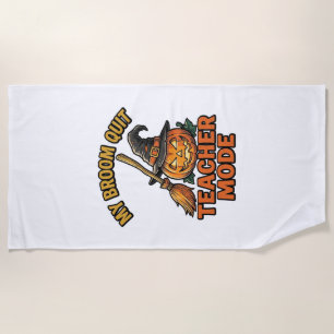 Serviette De Plage Chemise de professeur Halloween drôle conception d