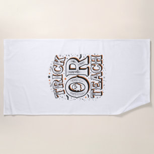 Serviette De Plage Chemise de professeur Halloween Trick Or Teach vin