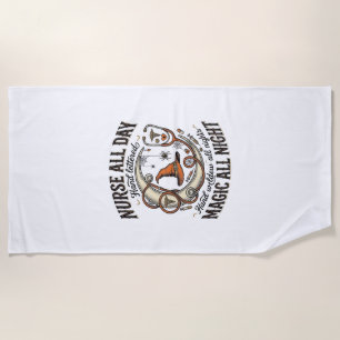 Serviette De Plage Chemise d'infirmière Halloween Sorcière Médicale É
