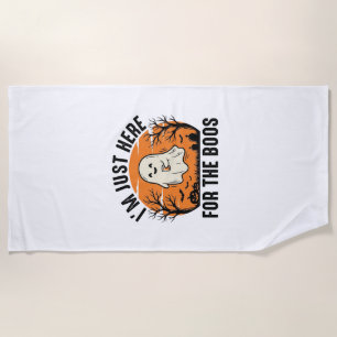Serviette De Plage Chemise drôle de fantôme d'Halloween juste ici pou