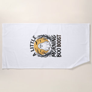 Serviette De Plage Chemise fantôme Halloween avec art de lune vintage