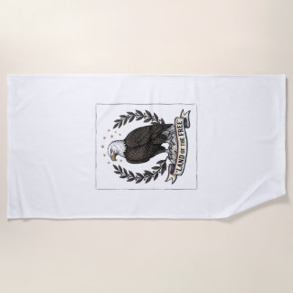 Serviette De Plage Chemise Patriotique Vintage Eagle Terre de la Libe