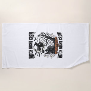 Serviette De Plage Chemise sorcière vintage nuit de coven Halloween G
