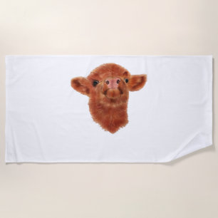 Serviette De Plage Chemise T surdimensionnée de la vache Highland