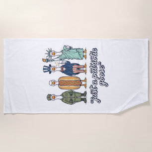 Serviette De Plage Chemise vectorielle vintage à la lineup d'oie patr