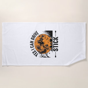 Serviette De Plage Chemise Vintage de Sorcière Drôle d'Halloween Driv