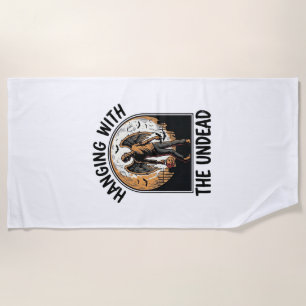 Serviette De Plage Chemise Zombie Chill Graphique Halloween Vintage_1