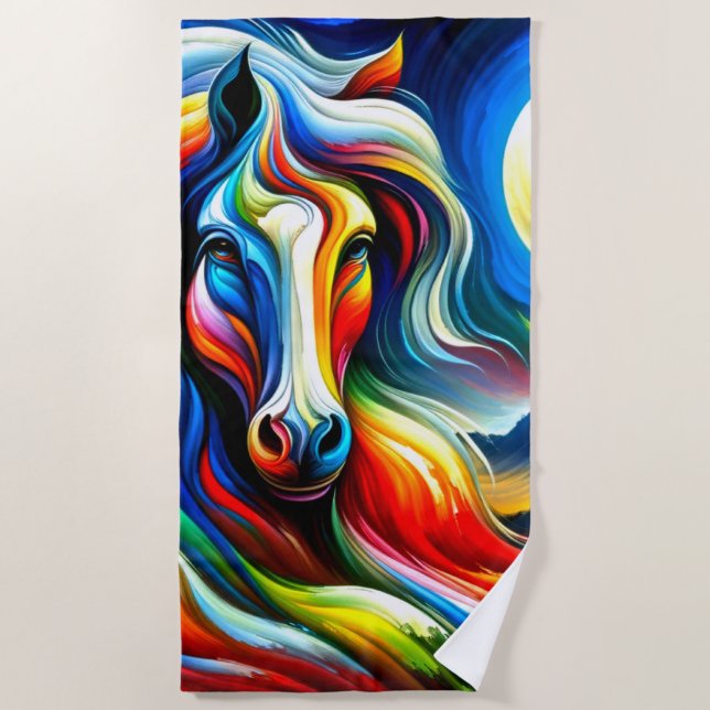 Serviette De Plage Cheval Art (Devant)