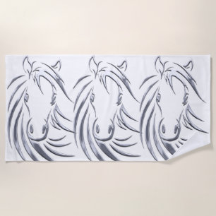 Serviette De Plage Cheval d'argent