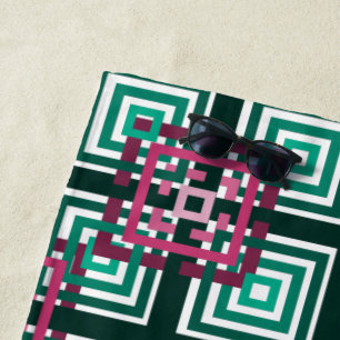 Serviette De Plage Chevauchement des Carrés