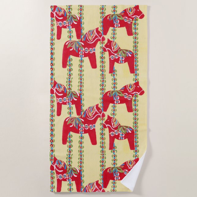 Serviette De Plage Chevaux de Dala (Devant)