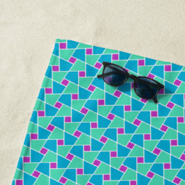 Serviette De Plage Chic Aqua, Violet, Turquoise Mosaïque islamique Pa