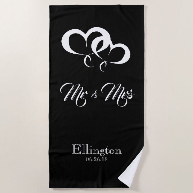 SERVIETTE DE PLAGE CHIC BEACH TOWEL_MR & MRS. (Devant)