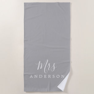 Serviette De Plage Chic Future Mme Gray Monogram