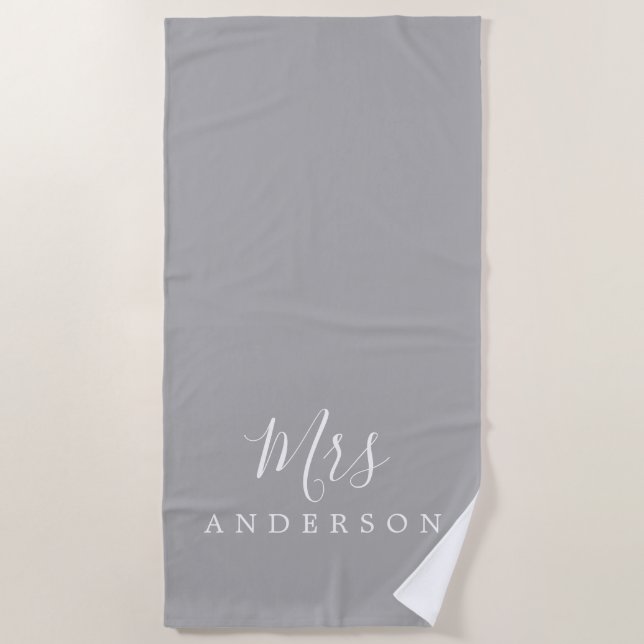 Serviette De Plage Chic Future Mme Gray Monogram (Devant)