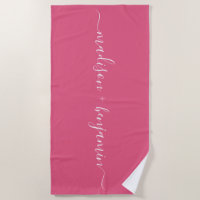 Chic Noms Monogrammes Nouveaux mariés Rose Chaud