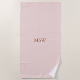 Serviette De Plage Chic rose vif initiales monogramme personnalisées 