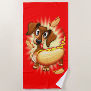 Serviette De Plage Chien chaud Dachshund