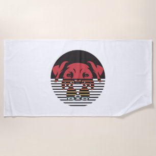 Serviette De Plage Chien Chiot Chemise J'Aime Chiens Paw Imprimer Coe