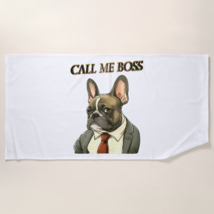 Serviette De Plage Chien de taureaux français en costume
