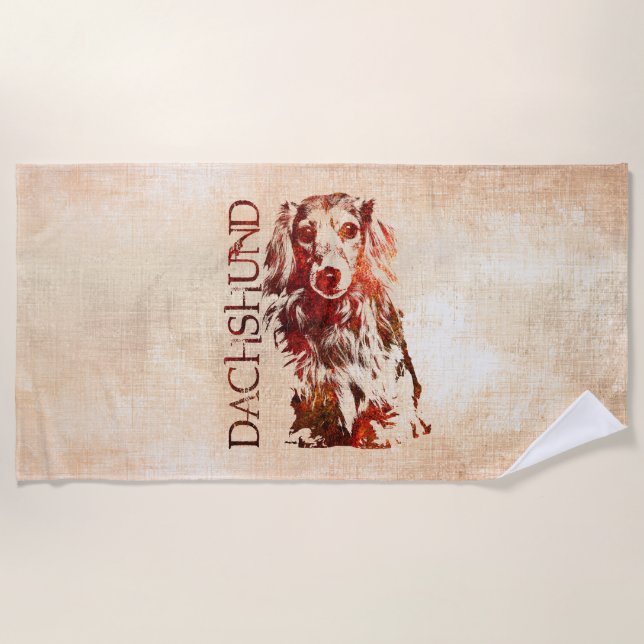 Serviette De Plage Chien de teckel - Doxie (Devant)