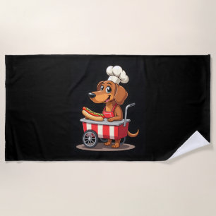Serviette De Plage Chien drôle de teckel hotdog sandwich saucisse