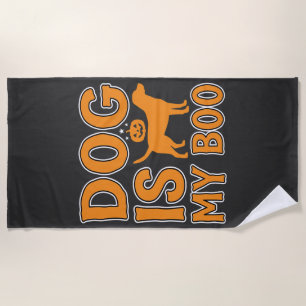 Serviette De Plage Chien Est Mon Boo Halloween Chien