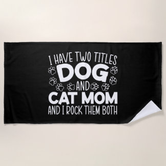 Serviette De Plage Chien Et Chat Maman Fête Mère Meilleure Maman Jama