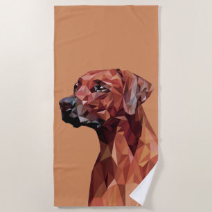 Serviette De Plage Chien géométrique marron sur marron
