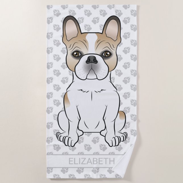 Serviette De Plage Chien-taureaux français / Chien français français  (Devant)