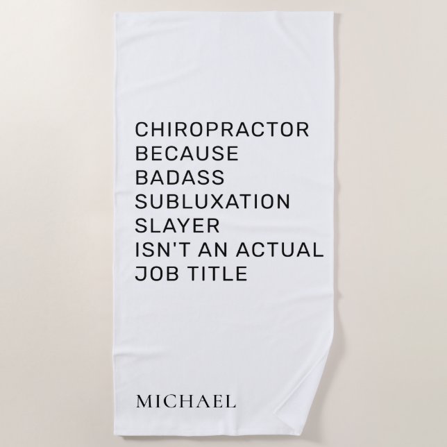 Serviette De Plage Chiropraticien Parce Que Subluxe Slayer Chiro (Devant)