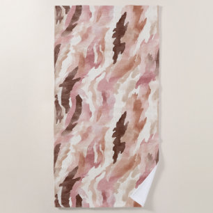 Serviette De Plage Chocolat à la crème rose Brown