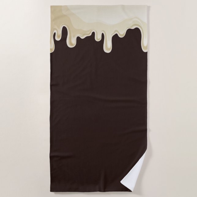 Serviette De Plage Chocolat blanc sur Chocolat foncé Brown (Devant)