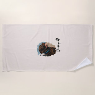 Serviette De Plage Chocolat mignon Labrador Chien - Bailey Cadeau p