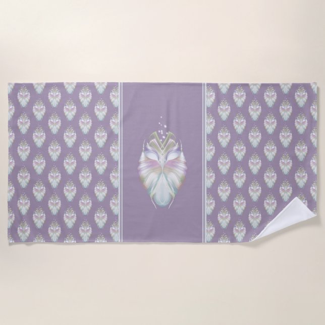 Serviette De Plage Chouette Oracle Pastel Purple (Devant)