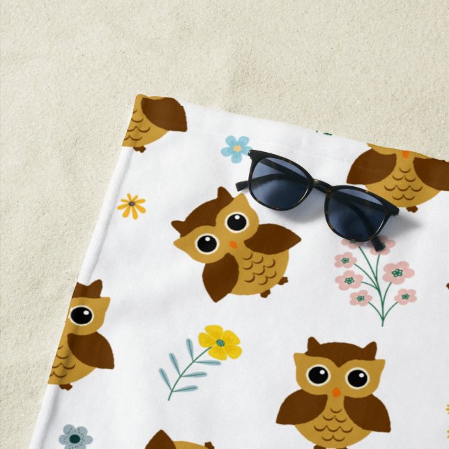 Serviette De Plage Chouettes (En situation)