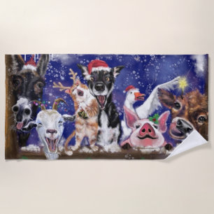 Serviette De Plage Christmas Beach Towel Cadeau Bonne Fête Agricole -