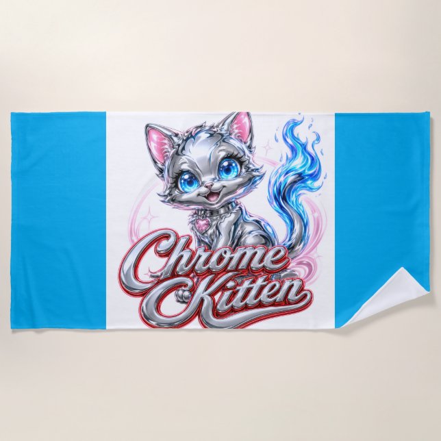 Serviette de plage Chrome Kitten (Devant)