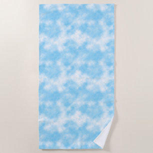 Serviette De Plage Ciel bleu et art Cloud personnalisés