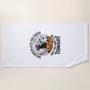 Serviette De Plage Citation de chat Halloween Citrouille Sombre Sorci