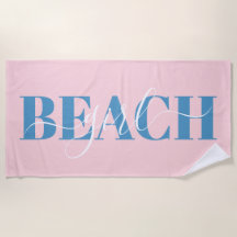 citation de plage en typographie moderne rose bleu
