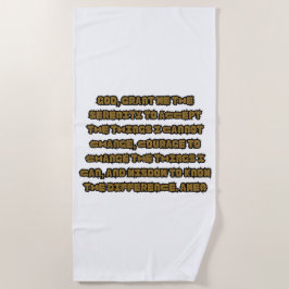 Serviette De Plage Citation de prière de sérénité basée sur la foi