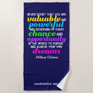 Serviette De Plage Citation Hillary Clinton Inspirational Dreams